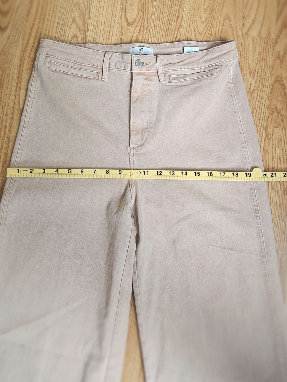 OAT New York High Rise Wide Leg Cropped Pants Dusty Pink Rose Size 12 / 31 - Picture 6 of 16